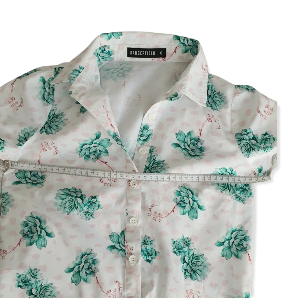 Dangerfield Floral Front Tie Shirt Sz 6 - Picture 4 of 11